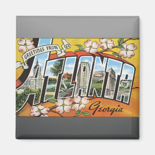 Groeten uit Atlanta Georgia, Vintage Magneet