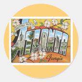 Groeten uit Atlanta Ronde Sticker (Voorkant)