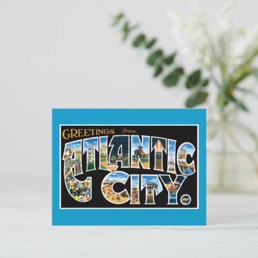 Groeten uit Atlantic City Briefkaart (Staand voorkant)