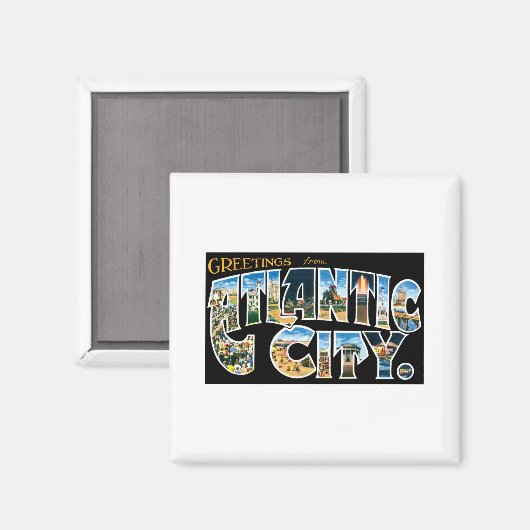 Groeten uit Atlantic City Magneet (Voorkant / Achterkant)