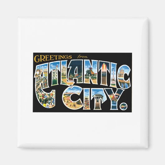Groeten uit Atlantic City Magneet (Voorkant)