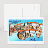  groeten uit Atlantic City, New Jersey Briefkaart (Voorkant / Achterkant)
