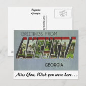 Groeten uit Augusta, Georgia Briefkaart (Voorkant / Achterkant)