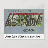 Groeten uit Augusta, Georgia Briefkaart (Voorkant)