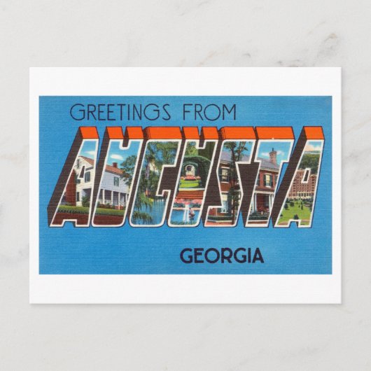  groeten uit Augusta, Georgia Briefkaart (Voorkant)