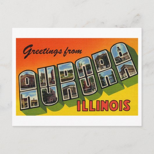  groeten uit Aurora, Illinois Briefkaart (Voorkant)