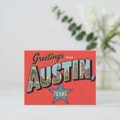  "Groeten uit Austin, Texas" Briefkaart (Staand voorkant)