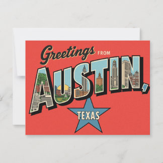 "Groeten uit Austin, Texas" Briefkaart