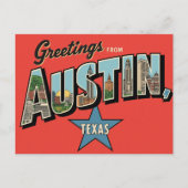  "Groeten uit Austin, Texas" Briefkaart (Voorkant)