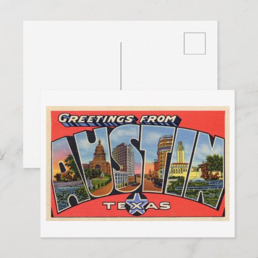  groeten uit Austin, Texas Briefkaart (Voorkant / Achterkant)