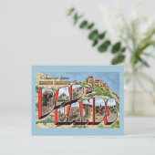 Groeten uit Badlands, Vintage Noord-Dakota Briefkaart (Staand voorkant)