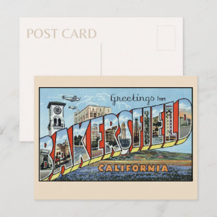 Groeten uit Bakersfield, Californische Vintage Briefkaart
