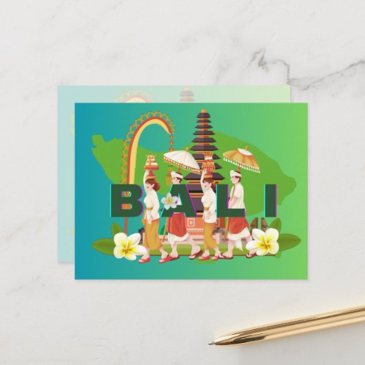 "Groeten uit Bali: een Briefkaart uit het paradijs (Voorkant / Achterkant in situ)