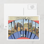 Groeten uit Baltimore Maryland USA Briefkaart (Voorkant / Achterkant)
