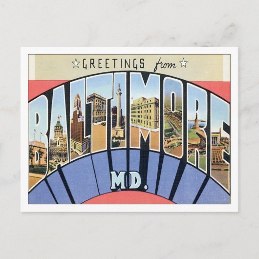 Groeten uit Baltimore Maryland USA Briefkaart (Voorkant)