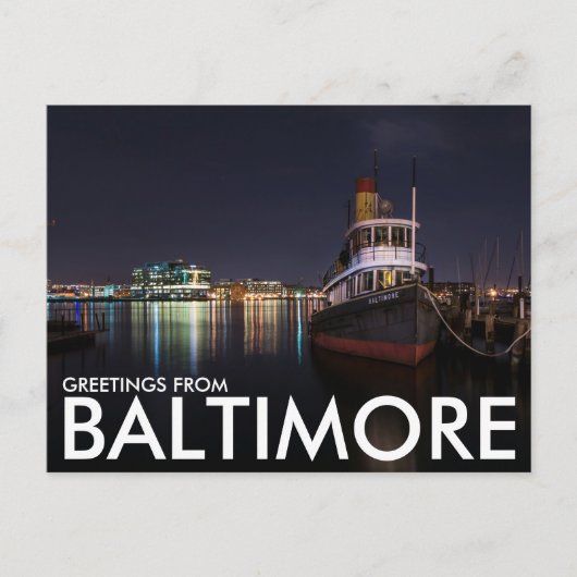 Groeten uit Baltimore, Maryland, Verenigde Staten Briefkaart (Voorkant)