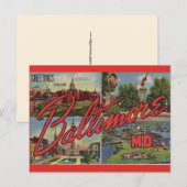 Groeten uit Baltimore MD Briefkaart (Voorkant / Achterkant)