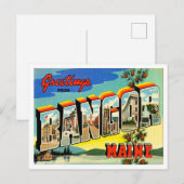 Groeten uit Bangor, Maine Vintage Travel Briefkaart (Voorkant / Achterkant)