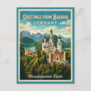 Groeten uit Beieren Duitsland Neuschwanstein  Briefkaart