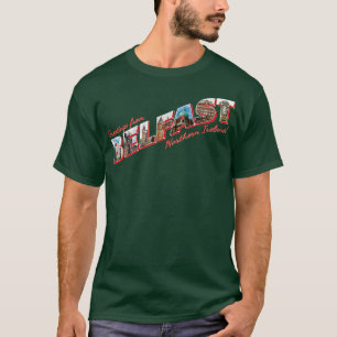 Groeten uit Belfast in Noord-Ierland Vintage T-shirt