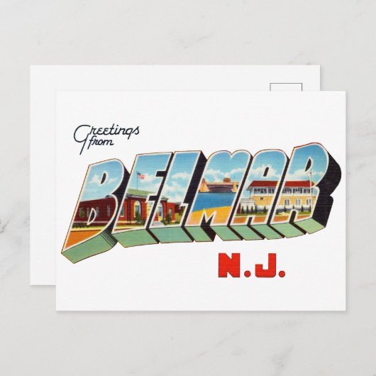 Groeten uit Belmar New Jersey Briefkaart (Voorkant / Achterkant)