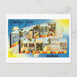 groeten uit Benton Harbour, Michigan Briefkaart