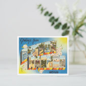 Groeten uit Benton Harbour, Michigan Travel Briefkaart (Staand voorkant)