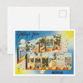 Groeten uit Benton Harbour, Michigan Travel Briefkaart (Voorkant / Achterkant)