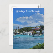 Groeten uit Bermuda Turquoise Water Beach Briefkaart (Voorkant / Achterkant)