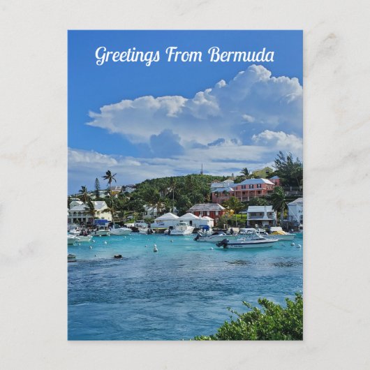 Groeten uit Bermuda Turquoise Water Beach Briefkaart (Voorkant)