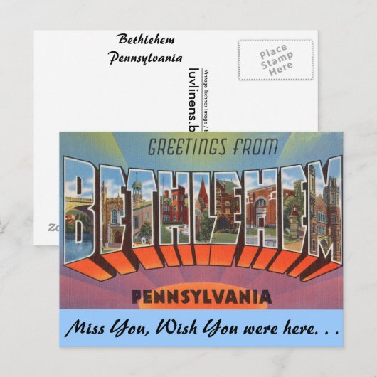 Groeten uit Bethlehem Briefkaart (Voorkant / Achterkant)