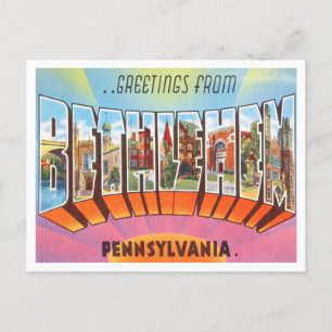 Groeten uit Bethlehem, Pennsylvania Travel Briefkaart
