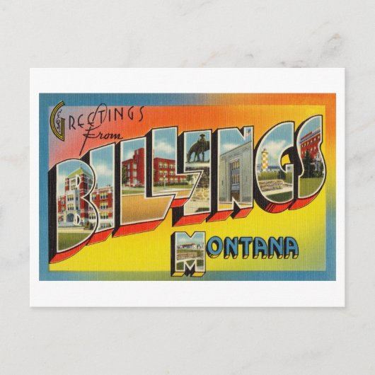 groeten uit Billings, Montana Briefkaart (Voorkant)