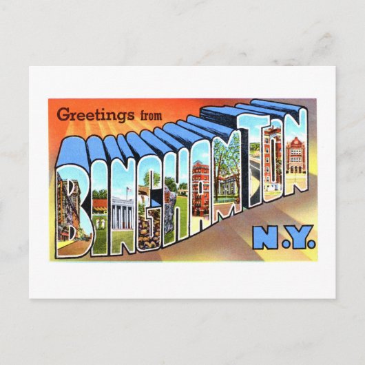  groeten uit Binghamton, New York, Briefkaart (Voorkant)
