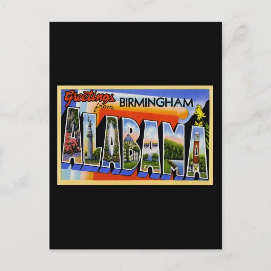 Groeten uit Birmingham Alabama Briefkaart (Voorkant)