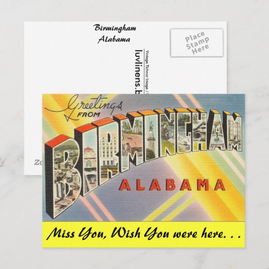 Groeten uit Birmingham Briefkaart (Voorkant / Achterkant)