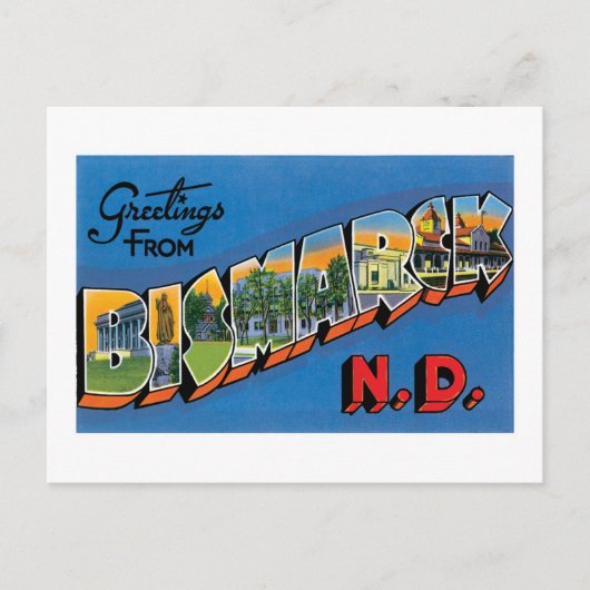 Groeten uit Bismarck, North Dakota. Briefkaart (Voorkant)