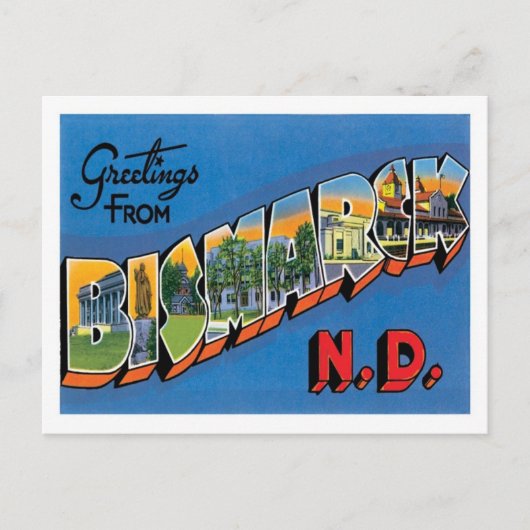 Groeten uit Bismarck North Dakota US City Briefkaart (Voorkant)