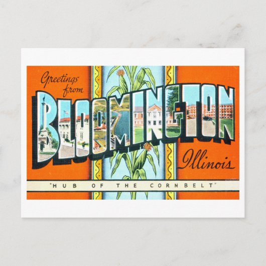  groeten uit Bloomington, Illinois, Briefkaart (Voorkant)