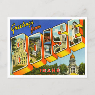 Groeten uit Boise, Idaho Vintage Travel Briefkaart
