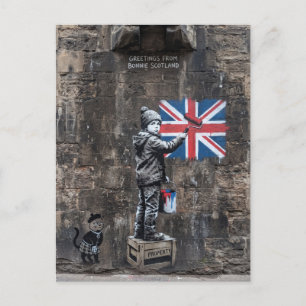 Groeten uit Bonnie Schotland Street Art Ansichtkaa Briefkaart