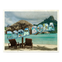 Groeten uit Bora Bora vintage kaart