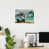 Groeten uit Bora Bora vintage kaart Poster (Thuiskantoor)