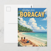 Groeten uit Boracay Filipijnen Vintage Briefkaart (Voorkant / Achterkant)