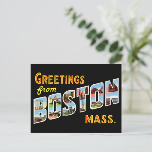  groeten uit Boston Briefkaart (Staand voorkant)