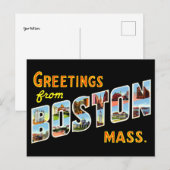  groeten uit Boston Briefkaart (Voorkant / Achterkant)