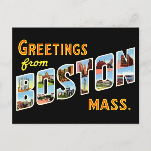  groeten uit Boston Briefkaart (Voorkant)