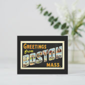 Groeten uit Boston, Mass., vintage,  Briefkaart (Staand voorkant)
