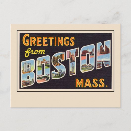 Groeten uit Boston, massaal  Briefkaart (Voorkant)