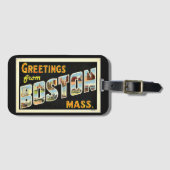 Groeten uit Boston, Massachusetts Bagagelabel (Voorkant (horizontaal))